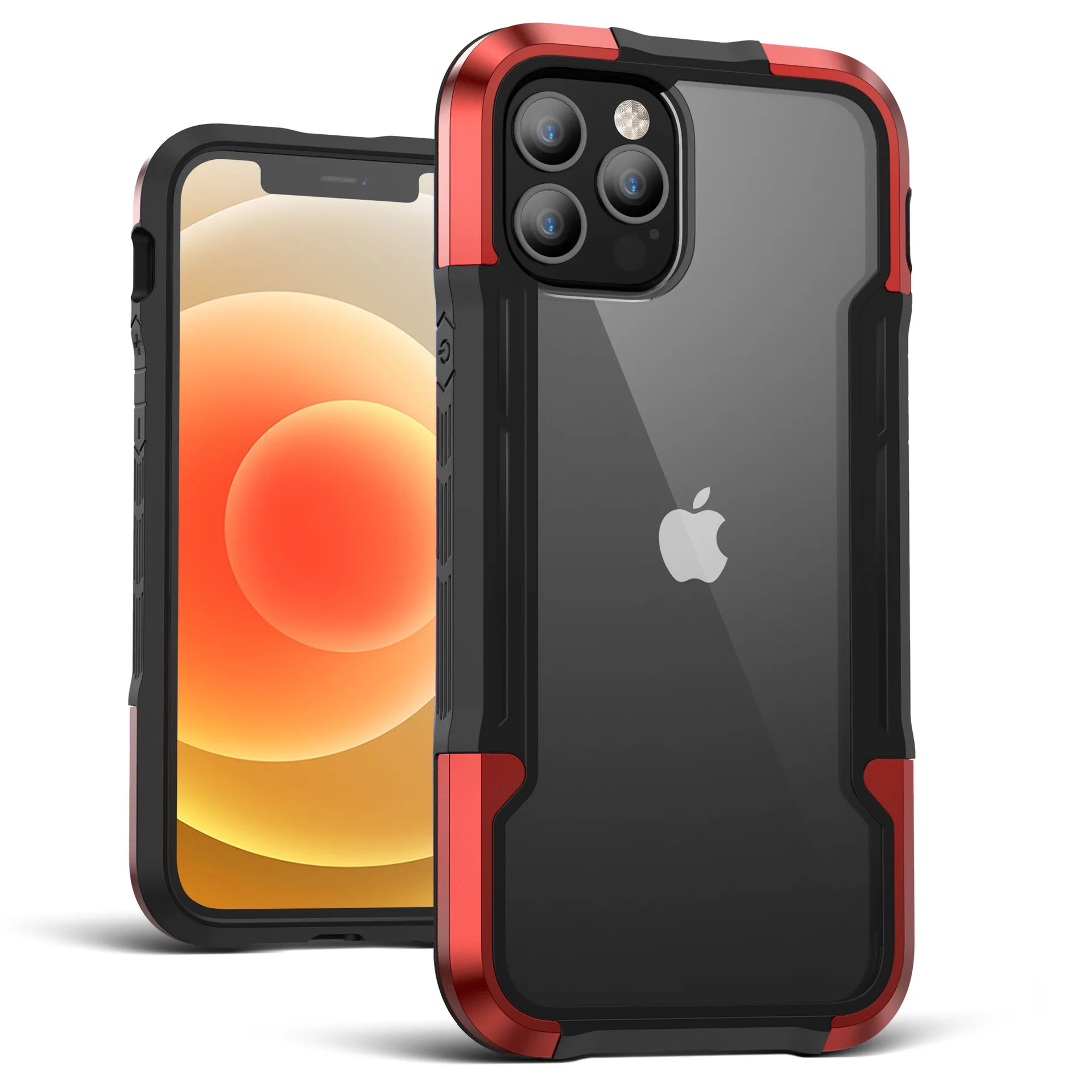 

Heavy Duty Protection Armor Shockproof Phone Case For iPhone 12 Pro Max Mini Aluminum TPU Back Cover Bumper