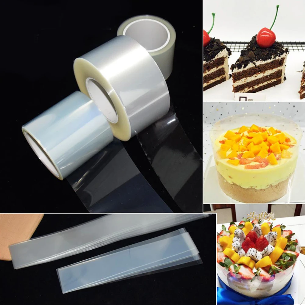 

Kitchen Gadgets Wrapping Tape Cake Collar Roll Packaging 10M Mousse Surrounding Edge Transparent Clear Baking Accessories