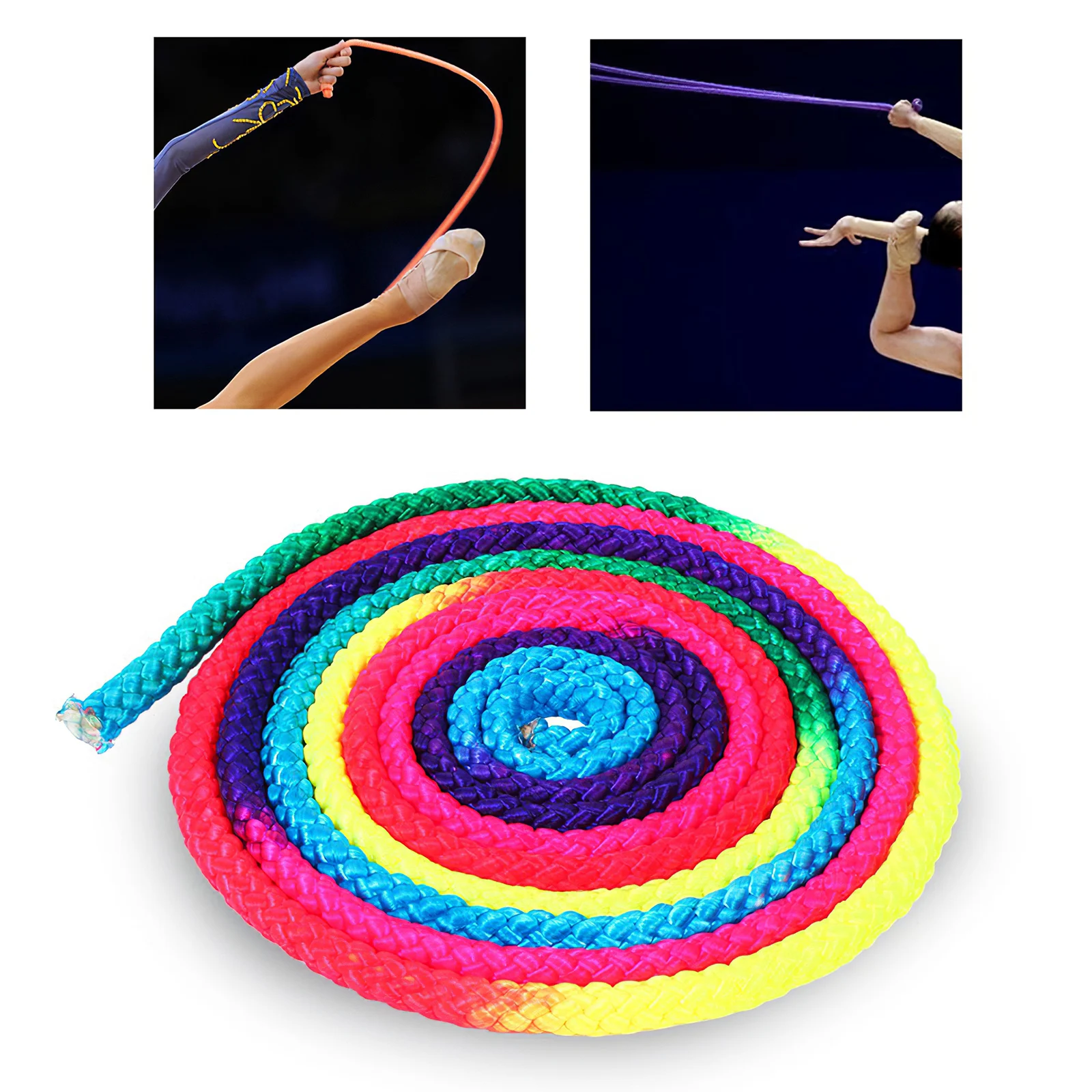 

Wear-resistant Yoga Competition Jump Rope Training Exercise Fitness Indoor Outdoor Artistic Gymnastics Rainbow Colour For Sports