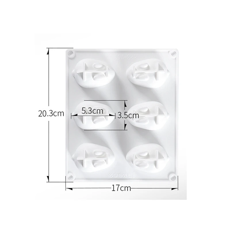 

6 Cavity 3D Rabbit Mousse Cake Baking Pan Easter Day Bunny Silicone Mold for French Dessert Soap Lotion Bar Cupcake Butter Jelly