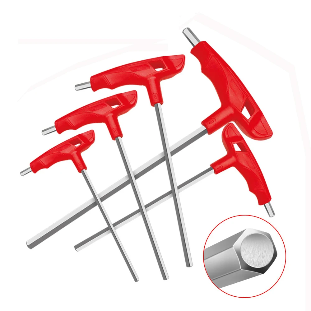 WISEUP 7Pcs Allen Wrench Set T-Handle Hex Key Kit Hexagon Screwdriver For Car Bike Motorycle Repair Hand Tools 2 2.5 3 4 5 6 8mm |
