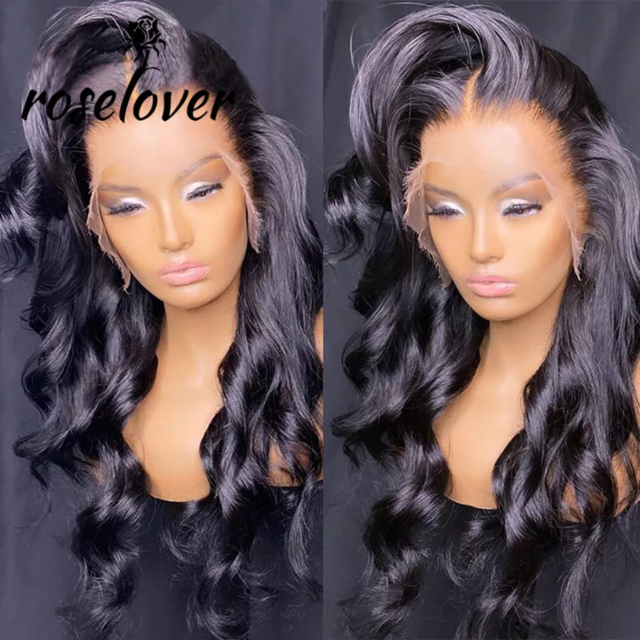 13*6 HD Lace Frontal Wigs Body Wave Natural Color Transparent PrePlucked Fake Scalp Cap Brazilian Remy Human Hair | Шиньоны и парики