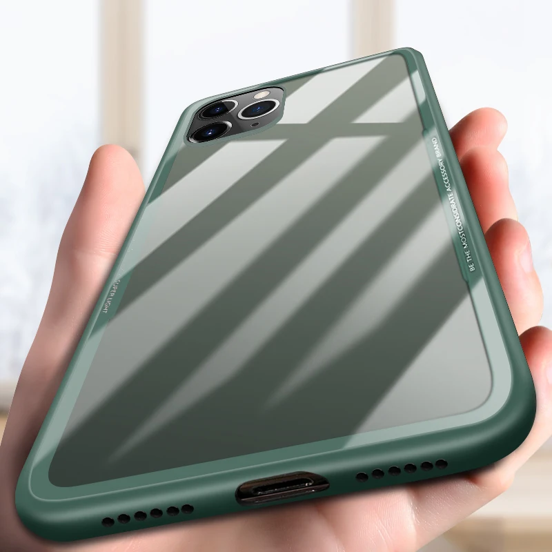 

Luxury Transparent Tempered Glass Phone Case For iPhone 11 Pro Max XSmax XR XS 8 7 6s 6 Plus Soft Silicone Clear Cover Coque