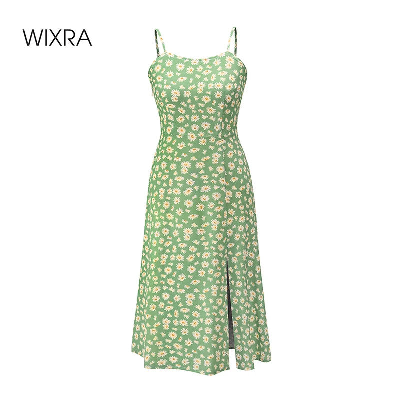 

Женское платье на тонких бретелях Wixra, повседневное облегающее до середины икры с цветочным принтом, лето 2020