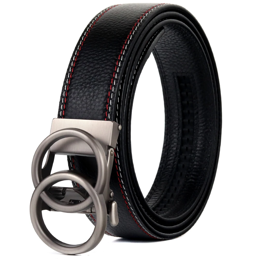 

BATOORAP Luxury Genuine Leather Designer Belt For Men Fashion Automatic Buckle Black Cowhide Ratchet Belts Jeans Waist Strap