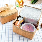 Переносная утолщенная изолированная сумка для ланча из ротанга, вместительная теплая Сумка-тоут для женщин, детей, мужчин, чехол, Термосумка