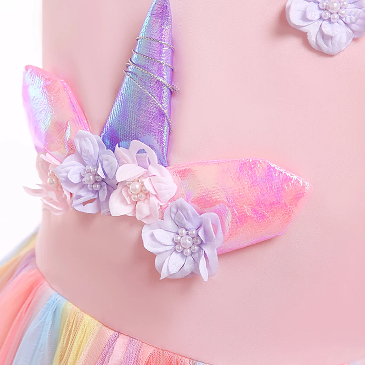 

Kids Girls Dress Sleeveless Cartoon Flowers Princess Dresses Applique Princess Birthday Party Cosplay Tutu Dress with Hair Hoop