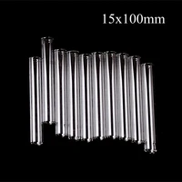 10pcslot 15x100mm transparent glass blowing tubes long thick wall test tube anti high temperature lab supplies wholesale