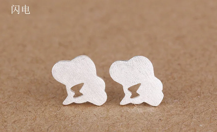 Женские серьги-гвоздики из серебра 925 пробы с молнией | Украшения и аксессуары