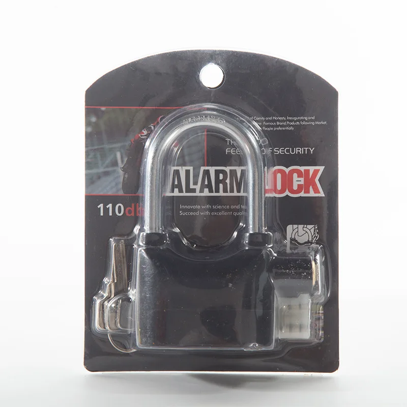 

Black/silvery Zinc Alloy Waterproof Siren Alarm Padlock Alarm Lock bike Lock Also for Motorcycle Long Beam bicycle accessories