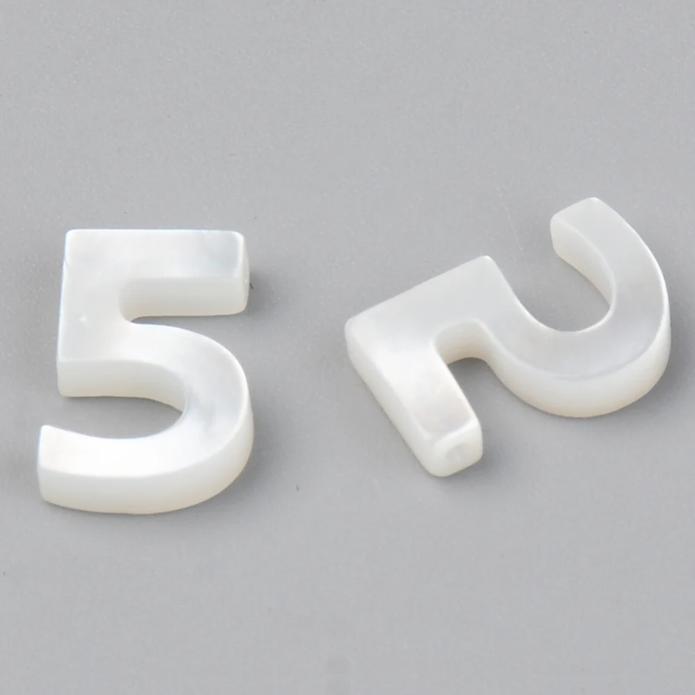 

5pcs Natural White Mother of Pearl Shell Number 0 ~9 Charms Pendants for DIY Bracelet necklace earring jewelry making Decor