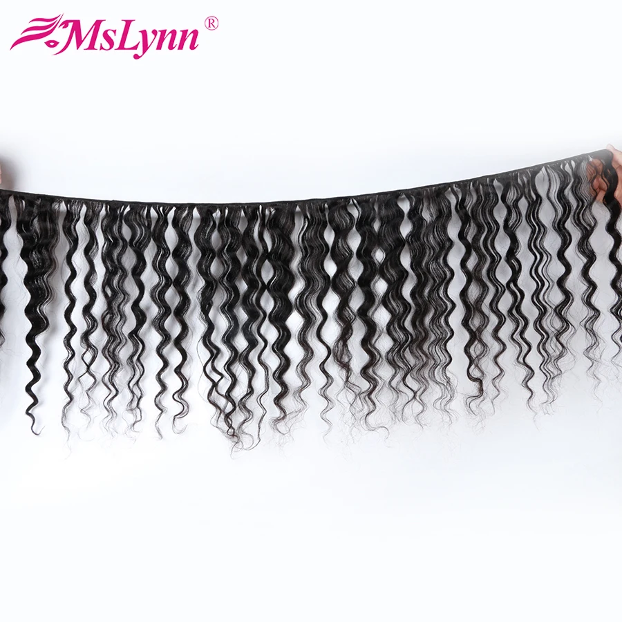 Mslyn Бразильские глубокие волнистые пучки человеческих волос плетение волосы Remy