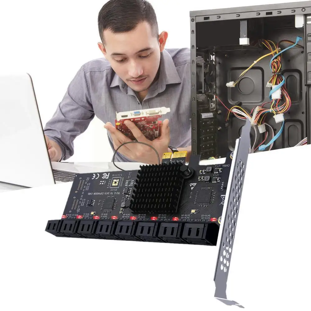 

Pcie Sata карта 16 портов 6 ГБ Sata 3,0 Pcie карта, Pcie 3,0 Pci плата расширения, Sata контроллер 16 слотов Sata к Devic W6l0