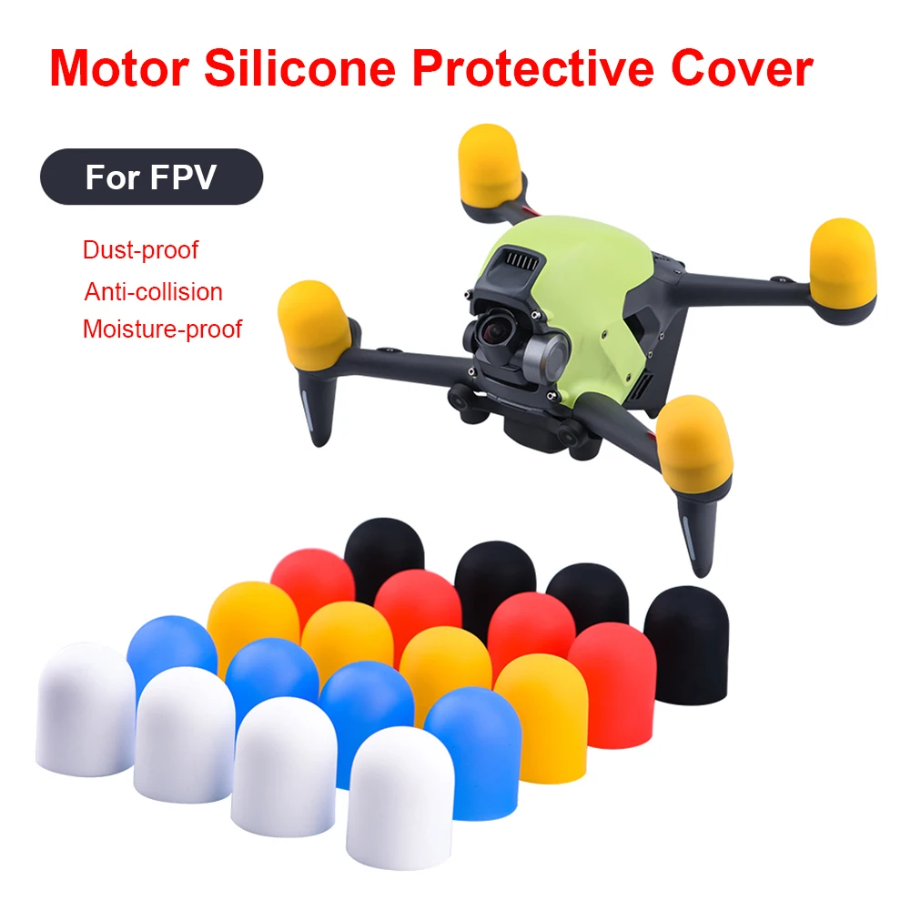 

4Pcs Motor Cover For DJI FPV Combo Drone Soft Hat Engine Protector Dust-proof Cap Case Protection for FPV Combo Accessory