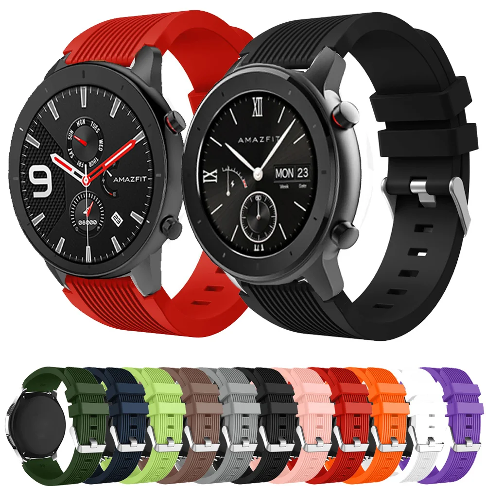 Ремешок силиконовый для Huami Amazfit GTR 47 мм 42 Bip Lite Sport 2 2S|Ремешки часов| |