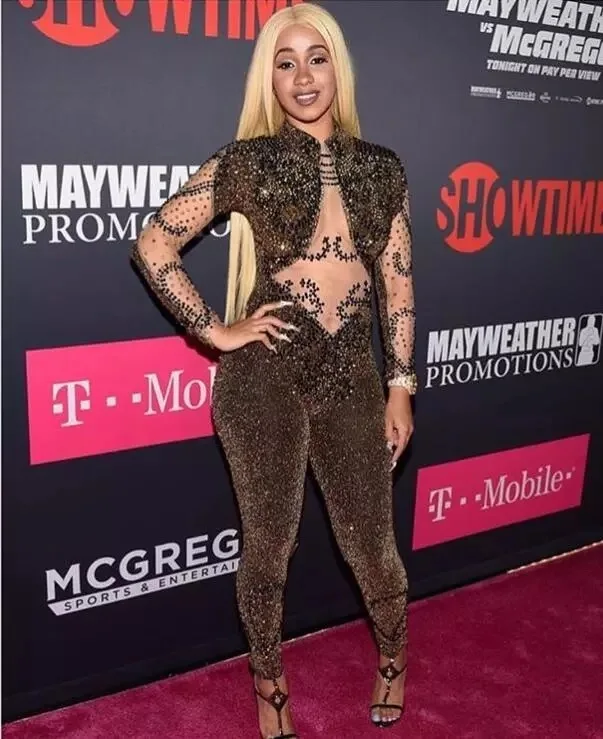 High Elastic Beading Hollow Out Print DJ DS Costume Dance Jumpsuit | Женская одежда