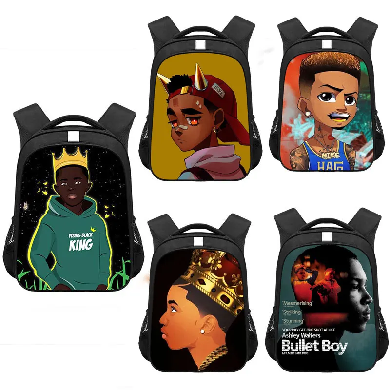 

Black Boys schoolbag Afro Fashion Big Capacity Backpack Waterproof Student School Bags Computer Bagboys girls Cartoon bookbag