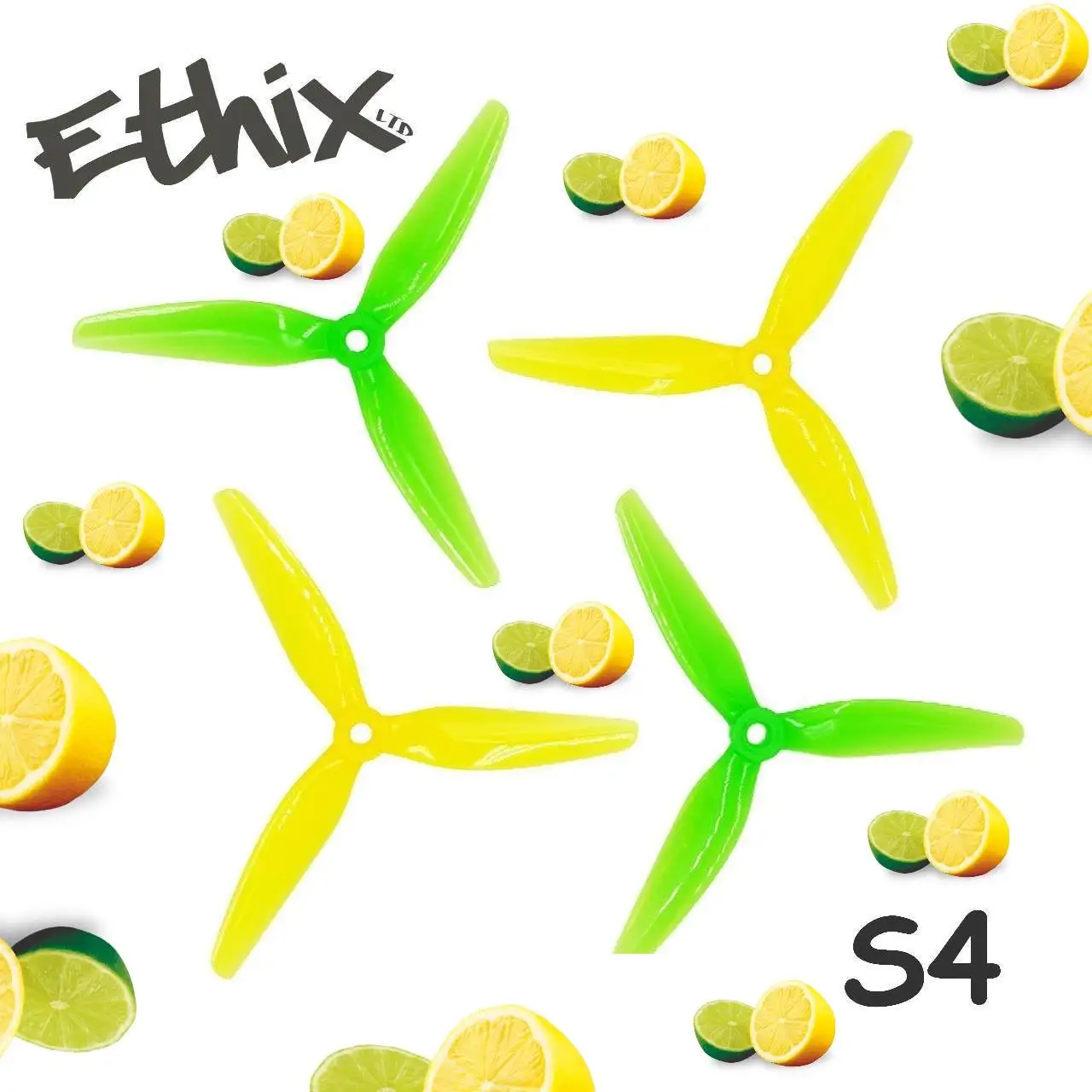 HQProp Ethix S4 лимонный Лайм 5x5031X5 дюймов 3 Лопасти PC Propeller Green + Yellow для RC FPV Racing Freestyle 5 4S 6S