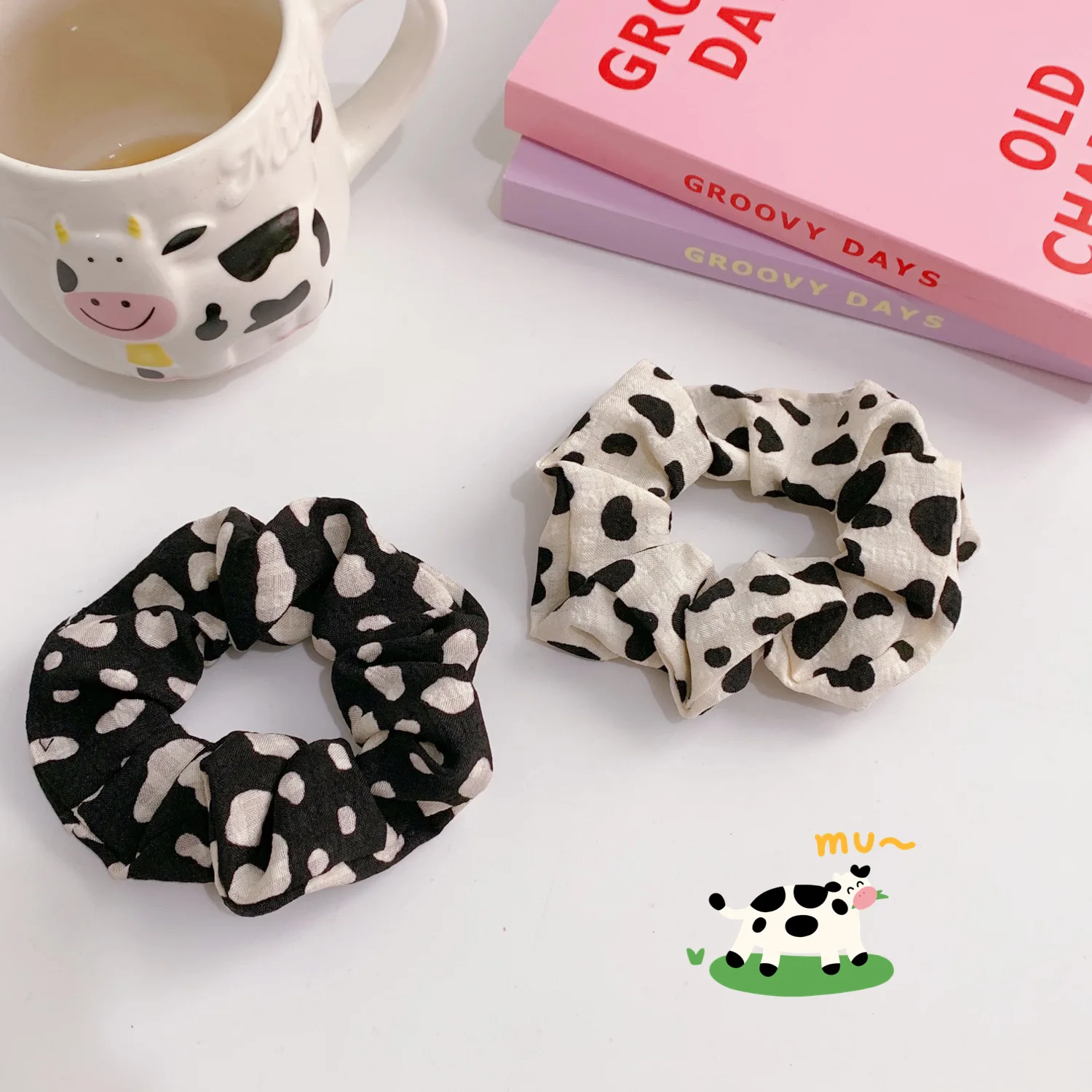 Резинки для волос эластичные мягкая Спортивная бархатная резинка с узором в виде