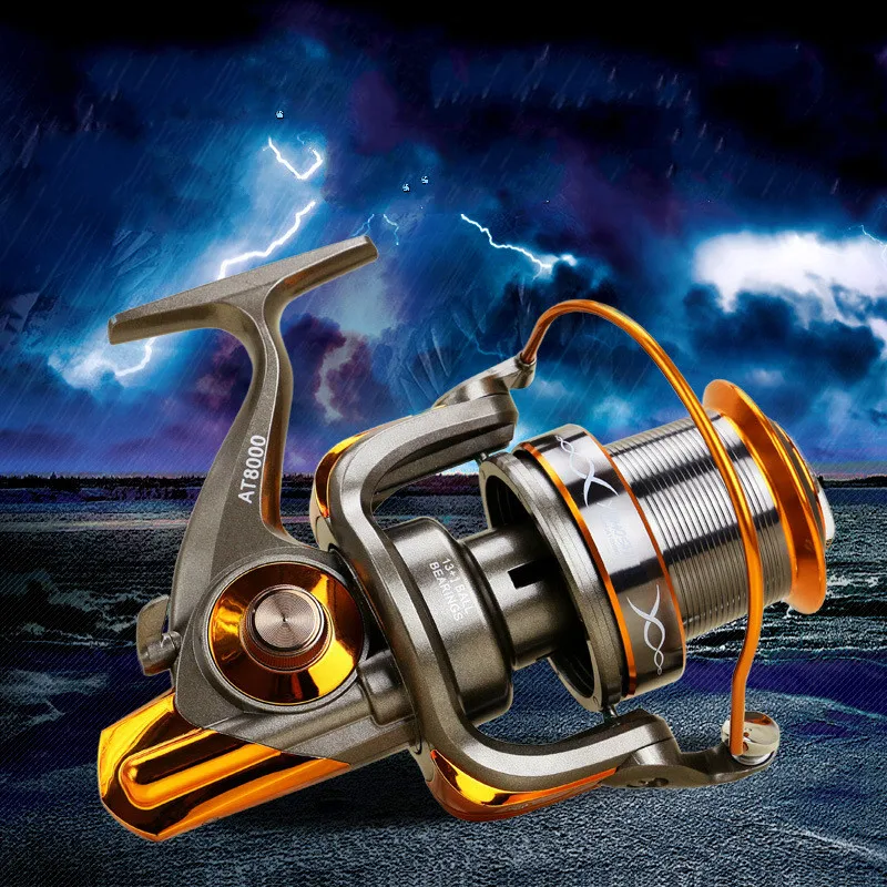 

AT8000 / AT9000 13 + 1 BB Fishing Reel Left / Right Foldable Handle Fishing GT Spinning Reel 4.6: 1 Saltwater Reel Stream