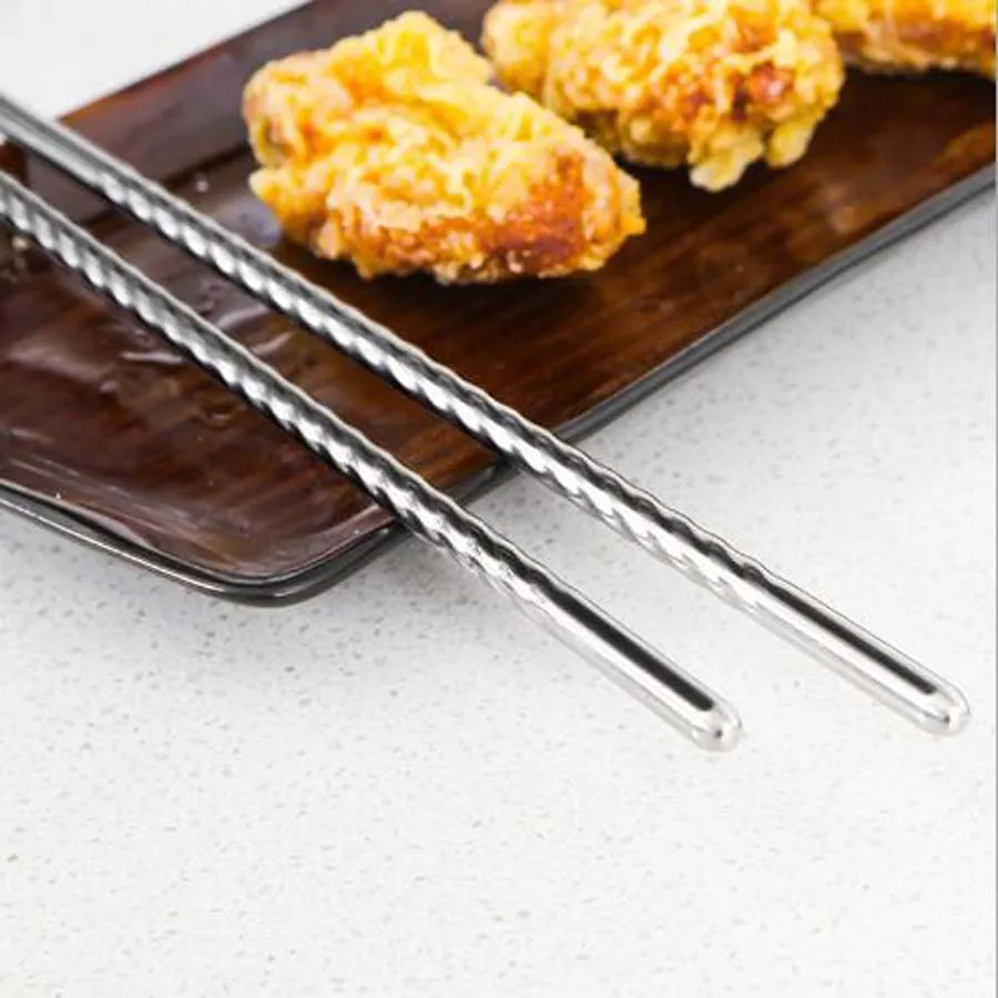 

38.8CM Extended Stainless Steel Chopsticks Chop Sticks Beautiful For Noodles Hot Pot Fried Dough Sticks