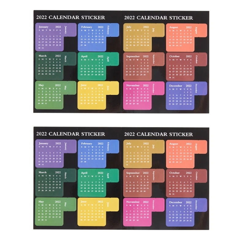 

Calendar Sticker 2022 Monthly Index Tabs Label Sticker Eco-Friendly Easy Peel Off Self-Adhesive Stationery File Decors