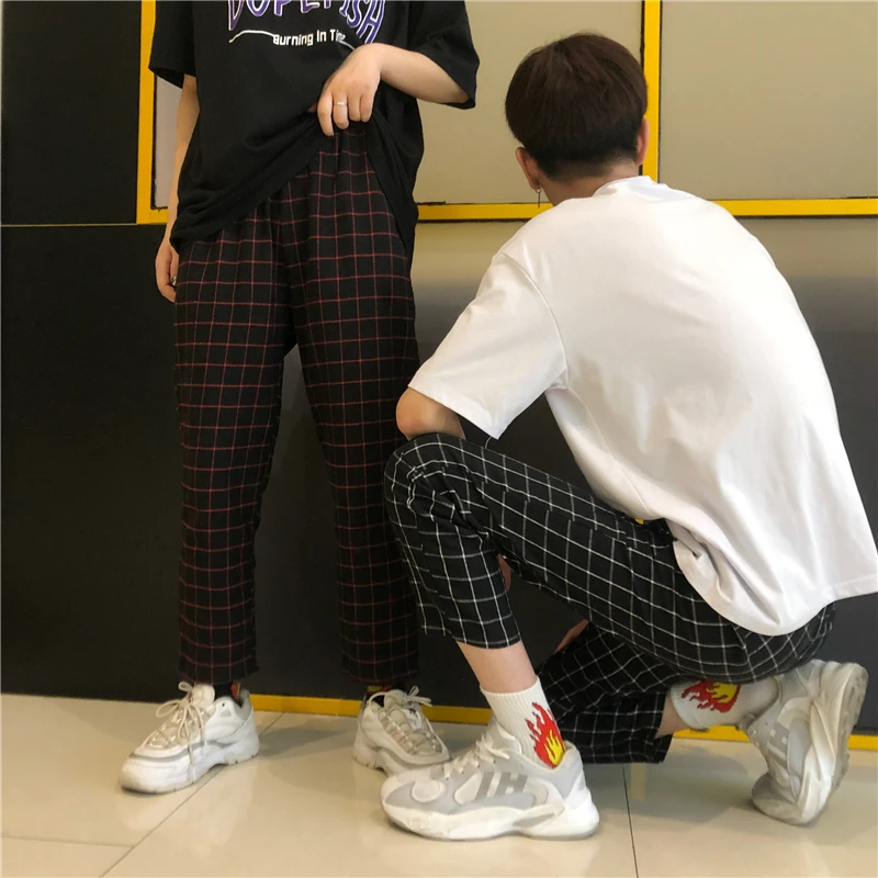 Heydress винтажные лоскутные брюки Харадзюку женские мужские брюки эластичные брюки с высокой талией корейские повседневные Прямые брюки