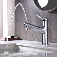 hot and cold all copper magnetic suction wash face mouthwash faucet telescopic rotary pull basin faucet