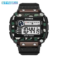 synoke men digital watch casual sports waterproof electronic clock chronograph big dial watches for men relogio masculino