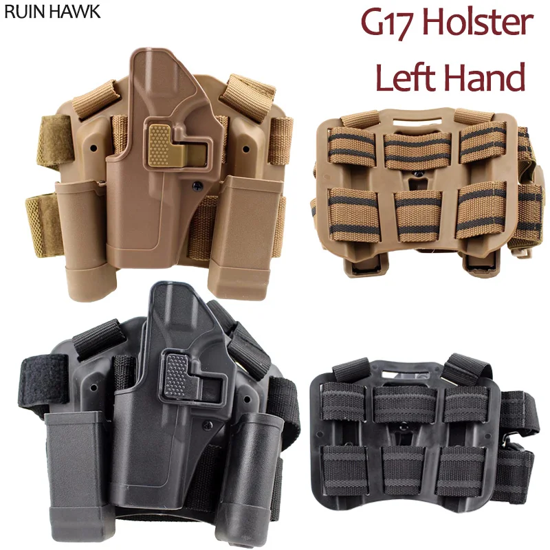 

Army Left Side Compact Hand Gun Belt Leg Holster For Glock 17 Tactical Pistol Holster Hunting Pistol Gun Case Thigh Holster