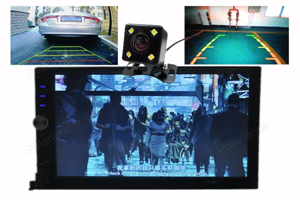 2 DIN 7 дюймовый сенсорный экран Bluetooth стерео MP4 MP5 плеер камера заднего вида радио
