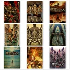 Плакаты из атаки на Титанов с японским аниме шелковыми принтами, четкое изображение, украшение для гостиной, спальни, бара, кафе, украшение для дома