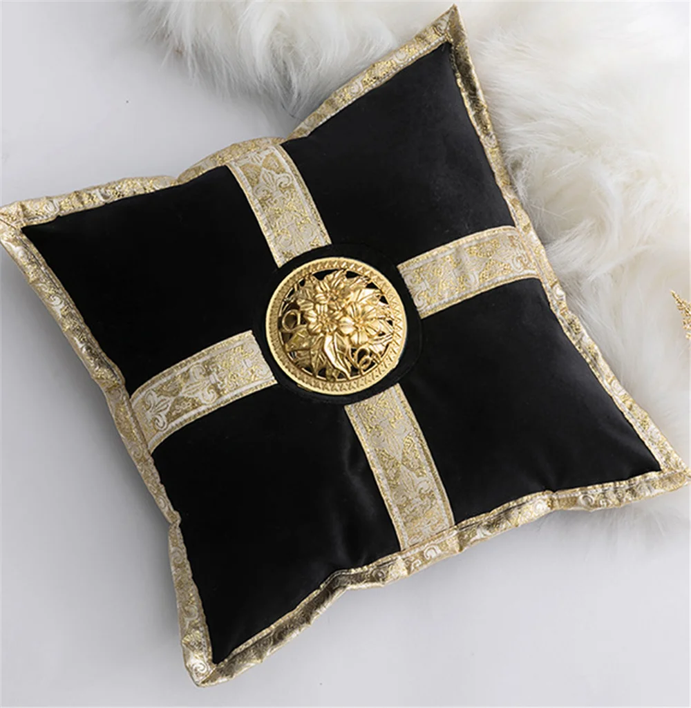 

Middle East Luxury Ceramic Incense Burner Pillow Censer Holder Creative Golden Cushion Home Tea House Yoga Accessories 30x30cm