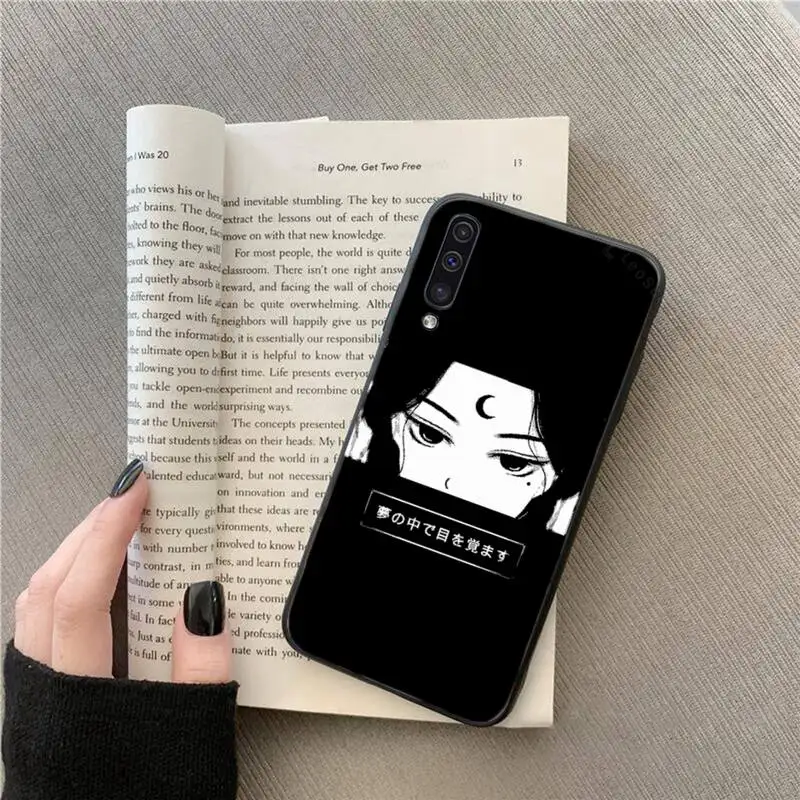 

Sad Japanese Phone Case For Samsung galaxy A S note 10 7 9 20 30 31 40 50 51 71 21 s ultra