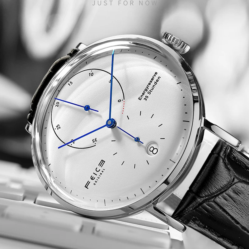 

2019New Fashion Men's Blue Large Dial Watches Automatic Hollow 30Meters Waterproof Mechanical Wrist watch steel belt for Male