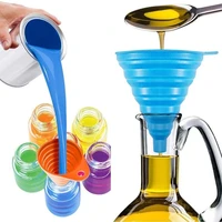 1pcs mini foldable funnel silicone collapsible funnel folding portable funnels be hung household liquid dispensing kitchen tools