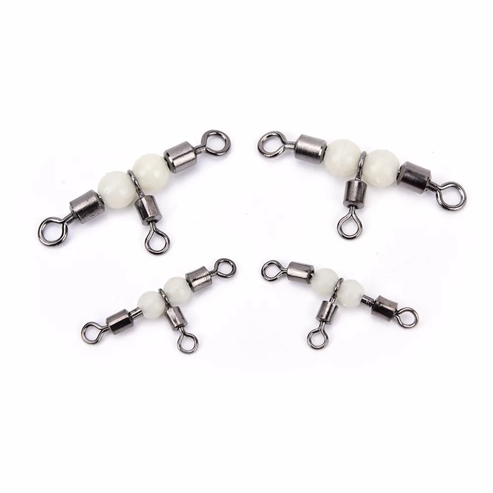 Снасти соединитель роликовые Вертлюги 3-way светящиеся рыболовные для морской