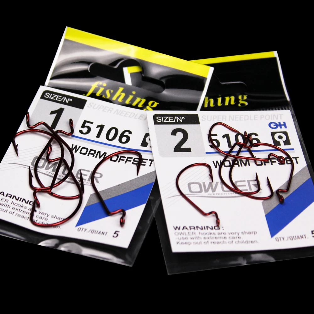 5 шт./партия красные глаза ringed выключатель крючки для Червяков 5/0#-6# для хвоста бас карпа владельца