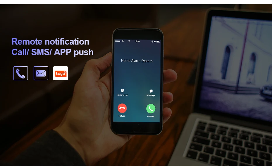 Золотая безопасность WiFi GSM Беспроводная умная домашняя система охранной сигнализации Tuya APP контроль Противоугонная сигнализация