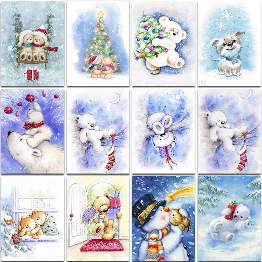 

Diy Diamond Painting Cartoon Santa Claus Full Square Diamond Embroidery 5D Home Mural Decor Cross Stitch Christmas Snowman Art