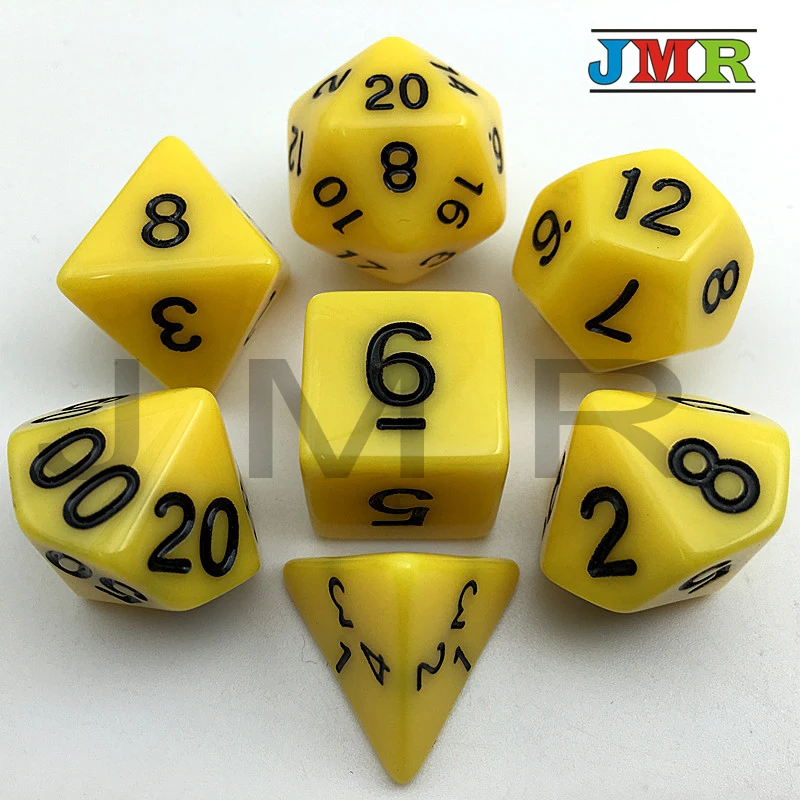Желтый цвет высшего качества DND 7 шт./лот набор игральных костей D4 D6 D8 D10 % D12 D20