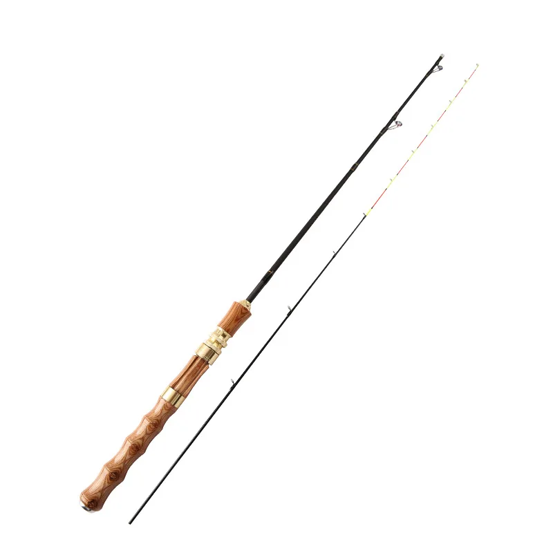 1.2m/1.3m/1.5m Wooden handle positioning raft pole glass fiber anchor rod titanium alloy raft pole insert 3 section fishing rod