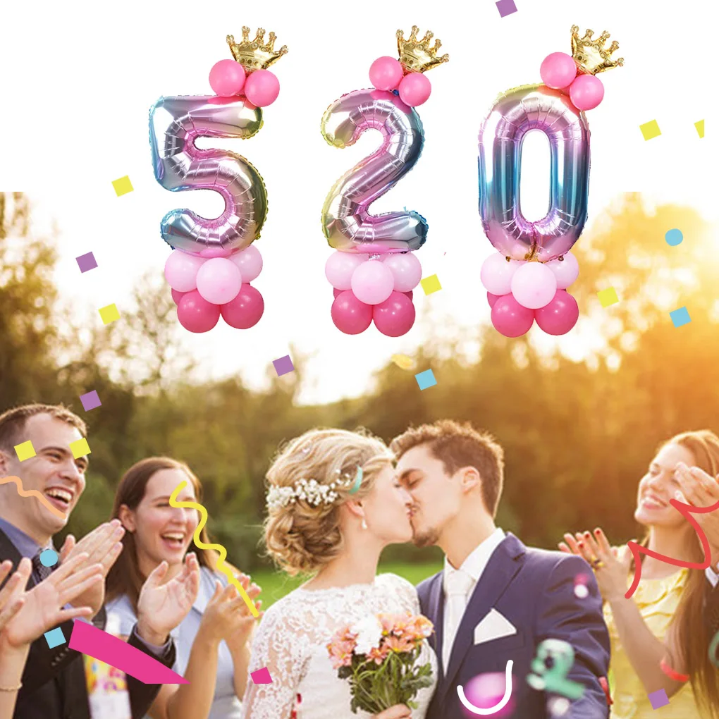 

32-дюймовые воздушные шары из алюминиевой фольги, шары в виде цифр из розового золота, Детские и взрослые предметы одежды для вечерние