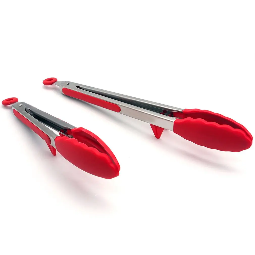 Щипцы для салата из нержавеющей стали кухонные щипцы с силиконовыми