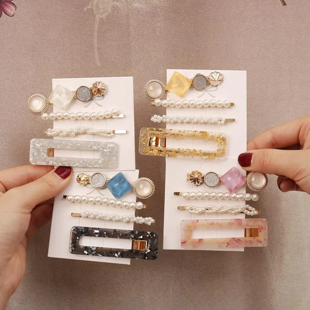 Заколки для волос женские металлические с имитацией жемчуга 2020 |