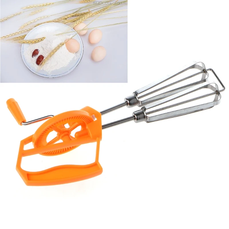 

Rotary Hand Whisk Egg Beater Mixer Stainless Steel Manual Shaker Kitchen Blender W0YD