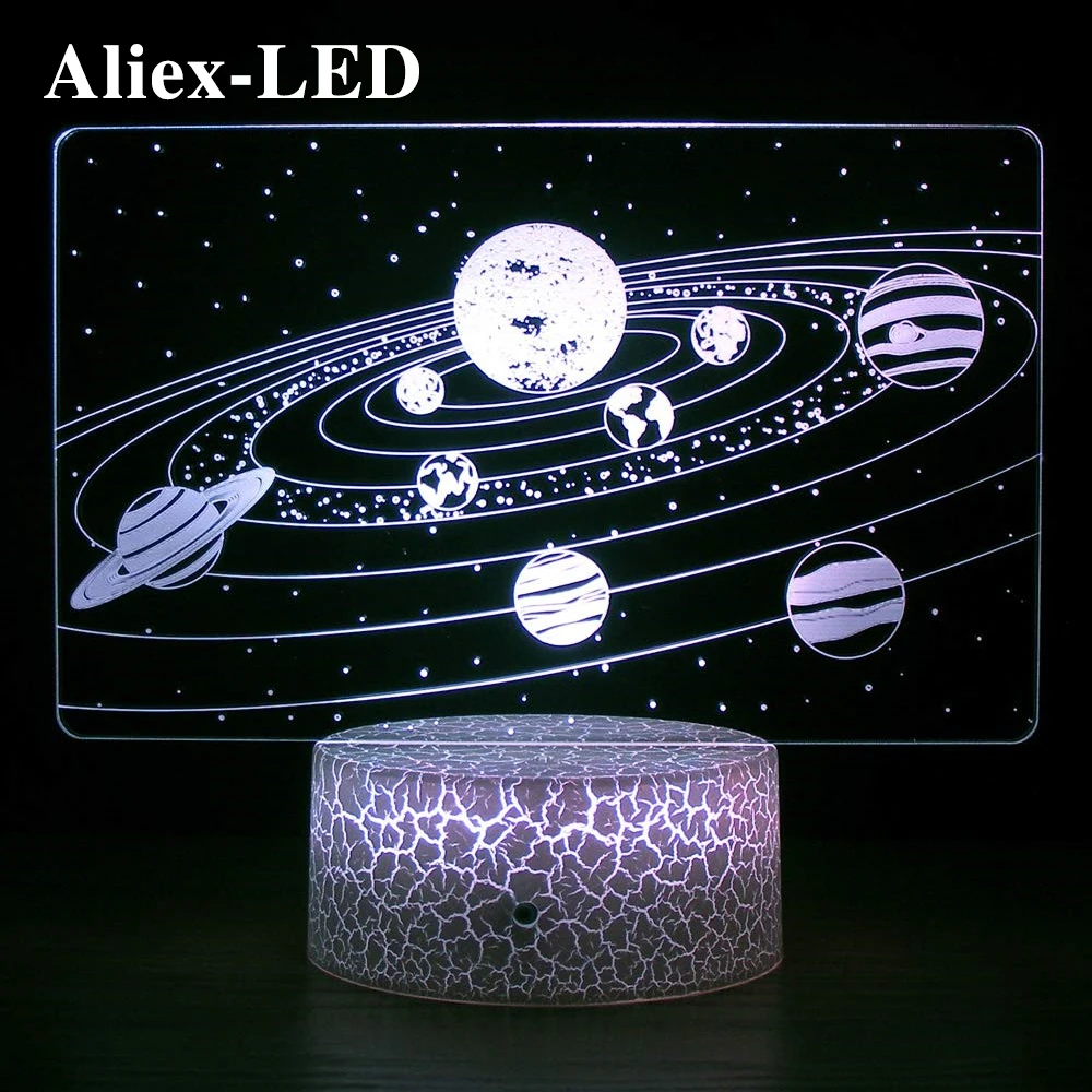Новая система солнца 3D печать Вселенная космос детский ночник галактика для