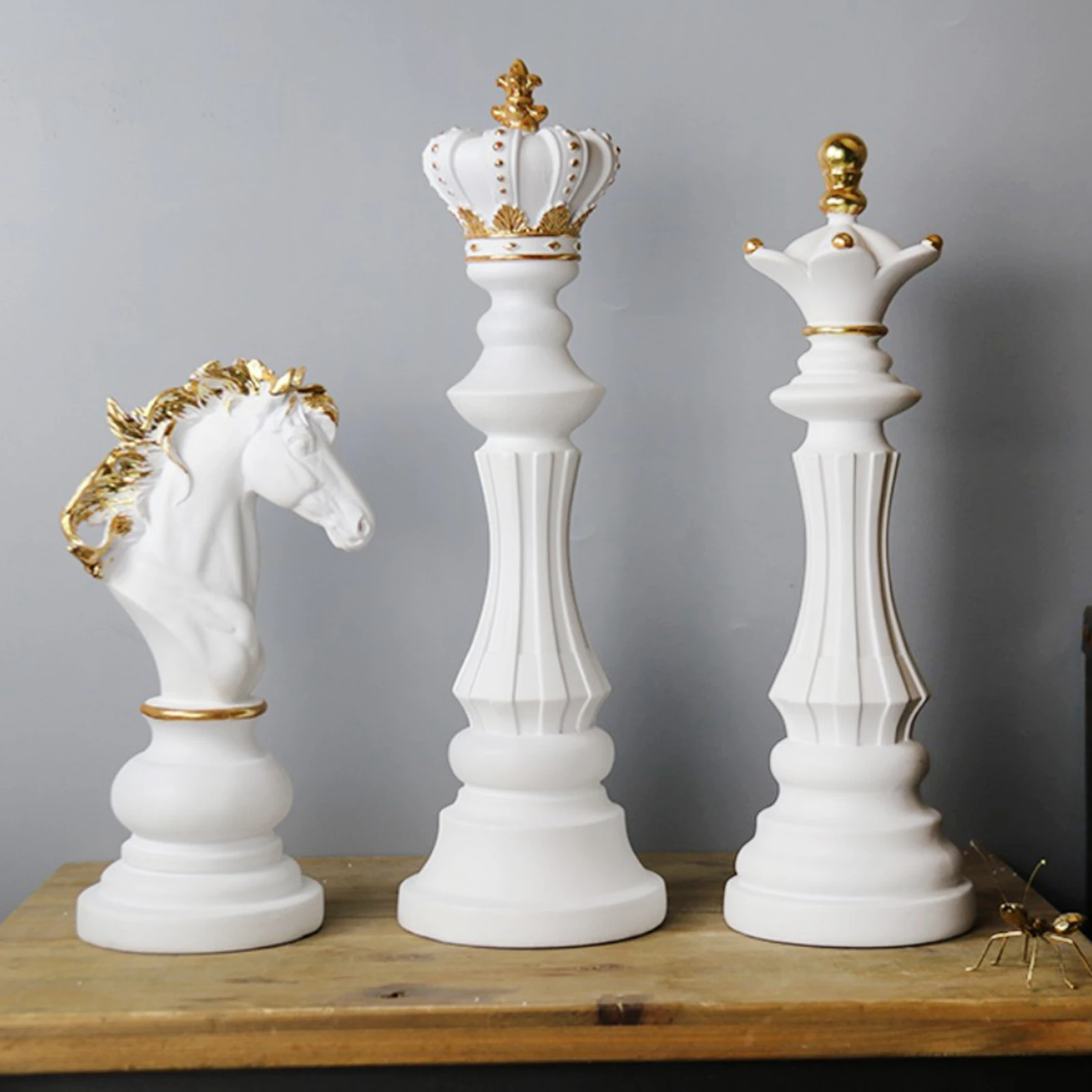 

Resin Unique Chess Statues Livingroom Chessman Figurine Pub Home Decoration