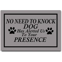 front door mat welcome mat no need to knock dog has alerted us to your presence rubber non slip backing funny doormat indoor ou