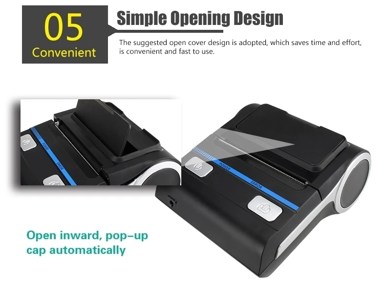 

Portable 3 Inch Wireless Handheld 80mm Thermal Receipt Printer With Bluetooth&USB for Supermarket Logistics Tickets Printing